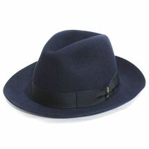 ボルサリーノ borsalino 114336 クオリティスーペリオーレ ミドル フェドラハット／フェルトハット 57 ネイビー 新品　_画像1