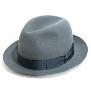 ボルサリーノ borsalino QS 111160 クオリティスーペリオーレ ショート フェドラハット／フェルトハット (57) グレー 新品