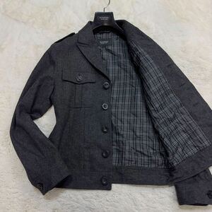 バーバリーブラックレーベル 【軽快感◎】 BURBERRY BLACK LABEL ミリタリージャケット Lサイズ 裏地ノバチェック アウター ブルゾン 上着