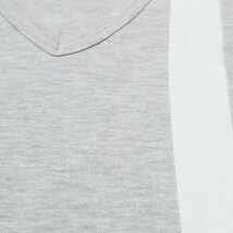 送料無料★COMME CA ISM コムサイズム 半袖Tシャツ Vネック トップス サイドライン グレー系 L Y866_画像9