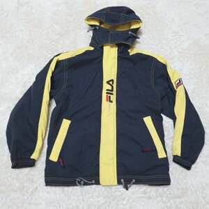 ★FILA SPORTS キッズ ジュニア 子供用 中綿入り ナイロンジャケット パーカー ウェア 150サイズ ブラック Y955