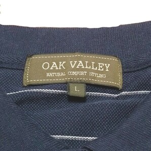 送料無料★Y489 OAK VALLEY オーク・バレー 半袖 ポロシャツ トップス カットソー メンズ L ネイビー ホワイト 紺 白 ボーダー カジュアルの画像7