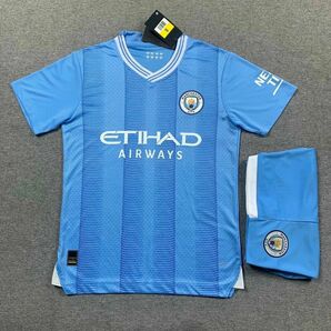 マンチェスターcity サッカーユニーフォーム上下セット新品大人サイズ