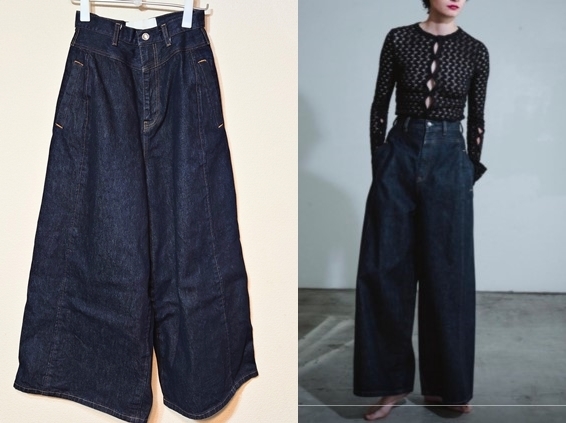 定価4万 LIVINGTONE CONOR PANELED WIDE LEG DENIM リヴィントーン ワイド デニム パンツ サイズ36 LT-CONOR-05 TO