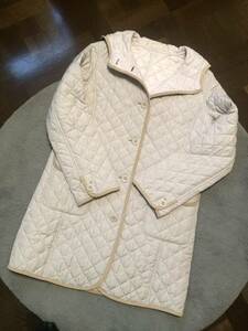  прекрасный товар Muji Ryohin стеганое пальто с хлопком L размер "теплый" белый осень ~ весна 