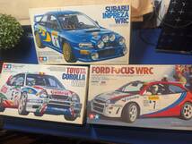 タミヤ　WRC　ラリーカー　3台セット　インプレッサ　フォーカス　カローラ　スバル　フォード　トヨタ　1/24_画像1