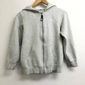 □THE NORTH FACE スウェットパーカー 140 灰 ノースフェイス キッズ ジップアップ NTJ11906 裏起毛 複数落札同梱OK B240110-6