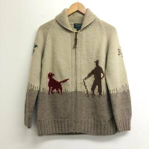 □LAUREN RALPH LAUREN ジップアップニット P/S ベージュ ローレン ラルフローレン レディース 毛100％ 複数落札同梱OK B240117-6