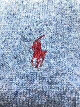 □RALPH LAUREN 長袖ニット M 青系 ラルフローレン レディース 毛100％ ロゴ刺繍 複数落札同梱OK B240122-1_画像4