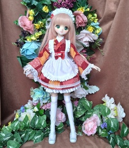 アゾン４５用の服AF256（２０・えんじ四角）ＭＤＤ・ＤＤＰ・オビツ５０にも