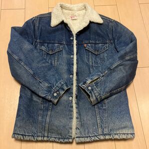 USA製 70-80年代のオレンジタブ Levi's 71605-0216 デニムボアジャケット ロング丈 サイズ 42 