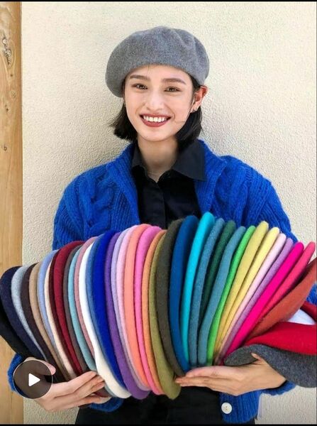 新品レディース　帽子　ベレー帽　韓国　秋冬新作　ウール　カラー豊富