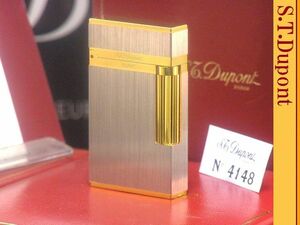 【 激レア　未使用品 】S.T.Dupont コンビ サイメ＆イエローゴールド ライン2 ガスライター◆葉巻 煙草! エス・テー・デュポン喫煙具グッズ