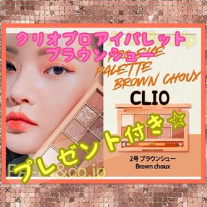 プレゼント付き！　クリオ プロアイパレット 02 BROWN CHOUX ブラウンシュー　アイパレット　アイシャドウ　韓国コスメ