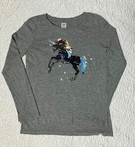 GAP Kids 長袖Tシャツ130 ミラクルスパンコール　ユニコーン