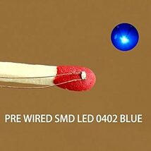 ミニチュア 0.1mm銅線 配線付き SMD 0402 チップＬＥＤ 青色 20本入り 電車模型 鉄道模型 建物模型 模型電飾 ジ_画像4