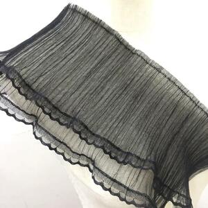 B189 wide width two layer black frill lace fabric handicrafts supplies 