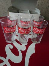 ■コカ・コーラ/ ガラスコップ6個セット/レトロ【未使用・長期保管品】_画像1