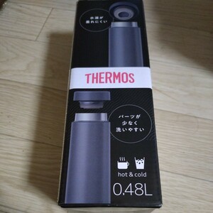 直のみ　水筒　0.48L　色ダークグレー サーモス THERMOS 真空断熱