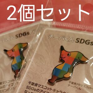 チーバくん SDGs バッジ 2個 ピンバッジ チャーム 千葉県PRマスコット キャラクター 企業 レア チャーム ちーばくん