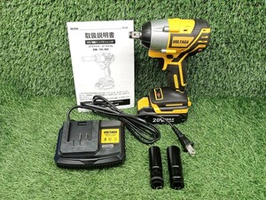 中古 VOLTAGA 1/2 20V 電動 インパクトレンチ バッテリー + 充電器 VOL-3603