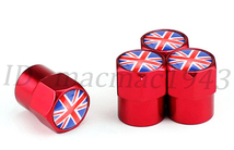 ■送料無料 イギリス 英国 国旗 エアバルブ 4個セット アルミ ユニオンジャック ロータス mini ミニ クーパー ホイール CR エアーバルブ 50_画像2