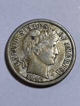 1円〜レア　1897 S 10C アメリカ　1897年　S one dime 銀貨　古銭 コイン _画像1