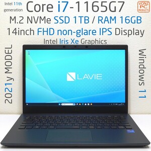 ★2021yモデル★Windows11★Core i7-1165G7★M.2 NVMe SSD1TB / DDR4 16GB★HDMI★WiFi-6★顔認証★カメラ★14型FHD/IPS液晶★N1475/CAL★