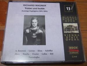 2CD フルトヴェングラー ワーグナー：トリスタンとイゾルデ KOCH盤 3-1461-2 Y4 希少1941/1943 Edition Wiener Staatsoper Live Vol.11