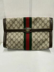 1円〜　GUCCI グッチ GG柄 ヴィンテージ シェリーライン クラッチバッグ セカンドバッグ コスメ購入限定品