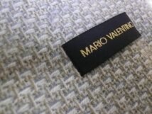 タグ付き 未使用 ◆ マリオ ヴァレンチノ ◆ ウールマフラー アフガン編み ブルー＆グレー_画像2