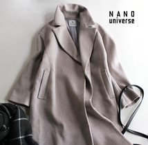 ナノユニバースnano universe／テーラーカラー比翼コートグレー★新品_画像2