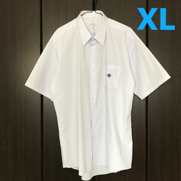 シャツ 半袖シャツ 中学　高校　制服　なんちゃって制服　白　ワンポイント　ポケット　学校　規定品　XL