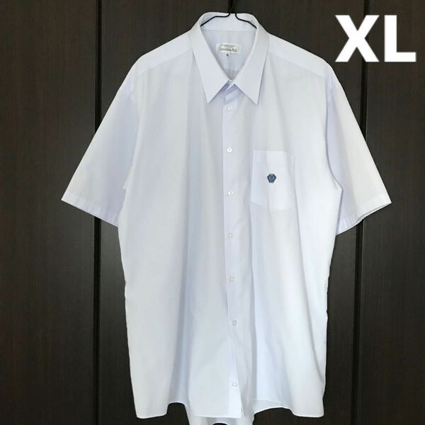 シャツ 半袖シャツ 中学　高校　制服　なんちゃって制服　白　ワンポイント　ポケット　学校　規定品　XL