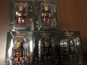 Happy くじ INFINITY SAGA IRONMAN アイアンマン ベアブリック☆ ⑦⑨⑬⑮⑱　IRON MAN Mark7他　5個