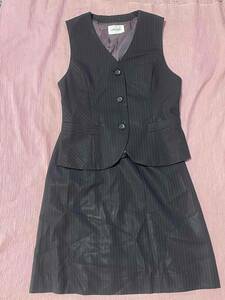 上下セット【中古】ベスト・スカート7号/UNILADY・ユニレディ/U5033/U9033/おしゃれ会社制服/かわいいOL制服