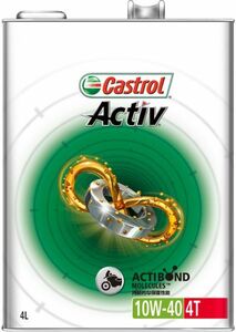 カストロール(Castrol) 4サイクル エンジンオイル アクティブ 4T 4L 10W-40 部分合成油 入数：1缶 2輪