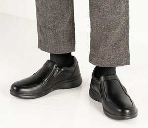新品 ドクターアッシー DR8017 黒 24.5cm メンズビジネスシューズ メンズウォーキングシューズ 紳士靴 靴 4E幅広 ファスナー Dr. ASSY