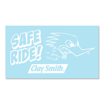 クレイスミス ホワイト 右向き SAFE RIDE! ステッカー デカール mooneyes ムーンアイズ 好きの方にも シール Clay Smith white 白 安全運転_画像1