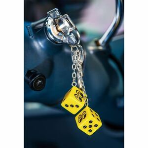 MOON Twin dice key ring yellow yellow yellow color mooneyes moon I z rhinoceros koro twin key holder 