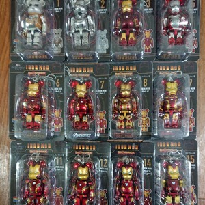 ハッピーくじ MARVEL IRON MAN アイアンマン THE INFINITY SAGA ベアブリック賞 12種セット(1 2 3 5 6 7 8 9 11 12 14 15)