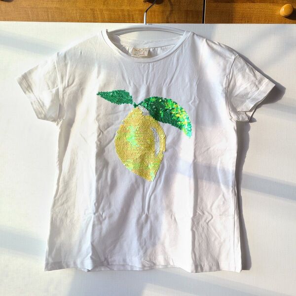 ザラ レモン スパンコール Tシャツ