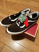 未使用品 バンズ VANS オールドスクール OLD SKOOL オール ピッグ スウェード Pig Suede 撥水加工 レザー 本革 ブラウン 茶 US10.5 28.5cm_画像1