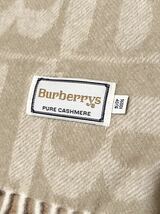 オールド バーバリーズ BURBERRYS マフラー カシミヤ 100% モノグラム ロゴ ベージュ チェック ヴィンテージ バーバリー Burberry ストール_画像3