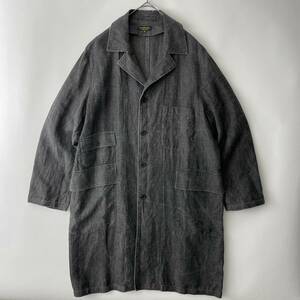 A VONTADE -Atelier Long Coat- size/M (jc) 大きめ リネン100 アボンタージ アトリエ ロング コート フレンチ オーバー ビッグ ブラック