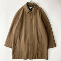 UNITED ARROWS size/L (b) ユナイテッドアローズ ステンカラーコート バルカラー ラグランスリーブ カットオフ ウール ベージュ coat_画像2