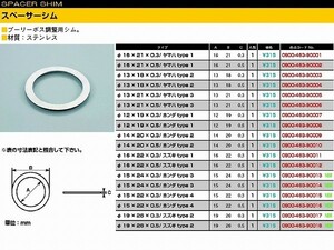 キタコ 0900-463-90012 スペーサーシム ステンレス プーリーボス調整用 16X22X0.5 1個