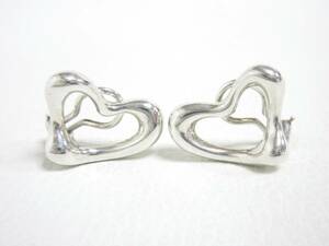 12246◆TIFFANY&Co. ティファニー オープンハートイヤリング ペレッティ STERLING スターリング 中古 USED