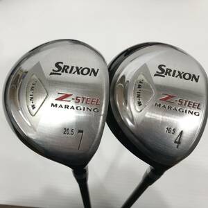 24K014 5G6 ダンロップ SRIXON スリクソン Z-STEEL 4W 7W 2本セット SV-3005J FLEX：S ヘッドカバー付き 中古