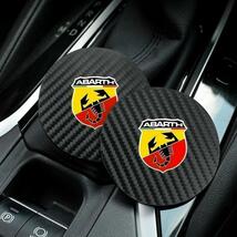 4枚セット 送料無料 アバルト ドリンク コースター マット ABARTH カップ カー 内装品 グッズ フィアット FIAT アウトビアンキ 595 695_画像5